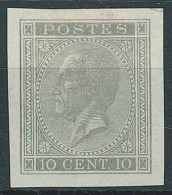 N°17, 10c Gris Clair Réimpression Sur Papier Satiné.  - 1865-1866 Profile Left