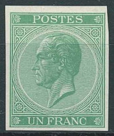 Epreuve De Couleur  N°21, 1fr En Vert NON DENTELE.  - 1865-1866 Linksprofil