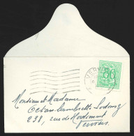 Envel Carte De Visite Affr N°857 De VERVIERS/1956 + Encad NON ADMIS/DIMENSION MINIMA/10cm X 7 Cm. Rare - Lettres & Documents