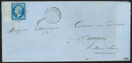 L Affr 20c Bleu BDF Margé Variété "filet Brisé" PC 855 CHOISY-LE-ROI/1859 Pour Angers - 1851-1857 Medaglioni (6/8)