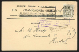 Carte Affr N°420 De LIEGE/1945 Pour Herstal  + Encad Bil LANGUE EMPLOYEE/ NON INDIQUEE - Briefe U. Dokumente