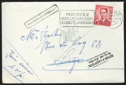 L Affr N°925 De LIEGE/1956 Pour Ev + Encad Bil INCONNU - Brieven En Documenten