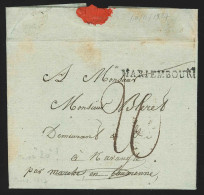 L. Datée 1827 De OLLOY Marque MARIEMBOURG + 20 Pour NAVAUGLE - 1815-1830 (Période Hollandaise)