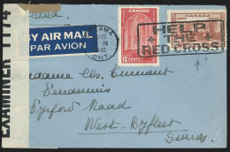 Canada - L. 1942 D'OTTAWA Pour WEST BYFLEET (UK) Ouvert Par La Censure (flamme HELP THE RED CROSS) - Briefe U. Dokumente