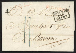 L. Datée 1829 De FRASNES Marque MARIEMBOURG + LPB1R + "4" +"II" "PAYS-BAS/PAR/GIVET" Pour Beaune - 1815-1830 (Holländische Periode)