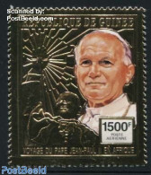 Guinea, Republic 1992 Pope In Africa 1v, Gold, Mint NH, Religion - Pope - Religion - Papes