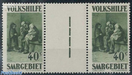 Germany, Saar 1928 Paintings, 40c, Gutter Pair, Mint NH - Other & Unclassified