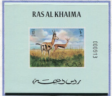 B 13 - Ras Al Khaima ** Michel N° 621B En Mini-bloc - Antilopes - - Ra's Al-Chaima