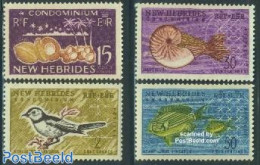 New Hebrides 1963 Definitives 4v E, Mint NH, Nature - Animals (others & Mixed) - Birds - Fish - Shells & Crustaceans - Ungebraucht