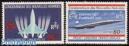New Hebrides 1968 Concorde 2v F, Mint NH, Transport - Concorde - Aircraft & Aviation - Ungebraucht