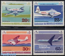 New Hebrides 1972 Aeroplanes 4v F, Mint NH, Transport - Aircraft & Aviation - Nuevos