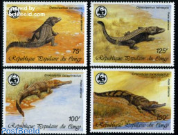 Congo Republic 1987 WWF, Crocodile 4v, Mint NH, Nature - Reptiles - World Wildlife Fund (WWF) - Autres & Non Classés