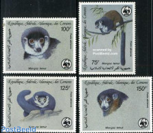 Comoros 1987 WWF, Mongoz Lemur 4v, Mint NH, Nature - Animals (others & Mixed) - World Wildlife Fund (WWF) - Comoros