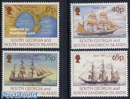 South Georgia / Falklands Dep. 1994 Anton Larsen 4v, Mint NH, History - Transport - Various - Explorers - Ships And Bo.. - Explorers