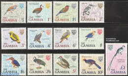 Gambia 1966 Definitives, Birds 13v, Mint NH, Nature - Birds - Kingfishers - Woodpeckers - Gambie (...-1964)