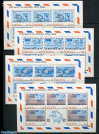 Ghana 1974 Internaba 4 M/ss, Mint NH, Stamps On Stamps - U.P.U. - Postzegels Op Postzegels