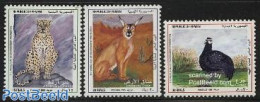 Yemen, Republic 1995 Animals 3v, Mint NH, Nature - Animals (others & Mixed) - Birds - Cat Family - Poultry - Autres & Non Classés