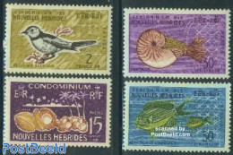 New Hebrides 1963 Definitives 4v F, Mint NH, Nature - Animals (others & Mixed) - Birds - Fish - Shells & Crustaceans - Ungebraucht