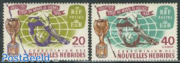 New Hebrides 1966 World Cup Football 2v F, Mint NH, Sport - Football - Nuevos