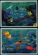 Nicaragua 1996 Marine Life 2x9v M/s, Mint NH, Nature - Fish - Sea Mammals - Fische