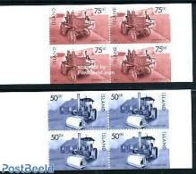 Iceland 2000 Historic Vehicles 2x4v In Booklets, Mint NH, Transport - Stamp Booklets - Fire Fighters & Prevention - Unused Stamps