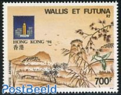 Wallis & Futuna 1994 Hong Kong 94 1v, Mint NH, Nature - Birds - Philately - Art - East Asian Art - Paintings - Kingfis.. - Other & Unclassified