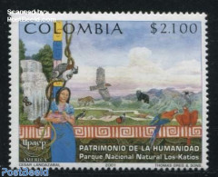 Colombia 2001 National Park, UPAEP 1v, Mint NH, History - Nature - World Heritage - Birds - Birds Of Prey - Cat Family.. - Colombie