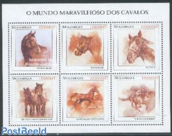 Mozambique 2002 Horses 6v M/s, Mint NH, Nature - Horses - Mozambique