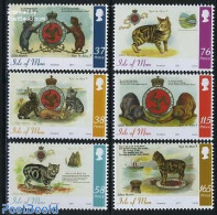 Isle Of Man 2011 Cats 6v, Mint NH, History - Nature - Transport - Coat Of Arms - Cats - Ships And Boats - Bateaux
