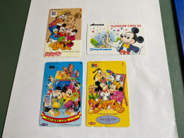 1:210 - Japan Disney 4 Different Phonecards - Giappone