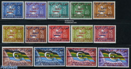 Yemen, South 1968 Overprints 14v, Mint NH, History - Coat Of Arms - Flags - Autres & Non Classés