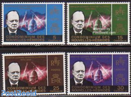 New Hebrides 1966 Churchill 4v F, Mint NH, History - Transport - Churchill - Politicians - Fire Fighters & Prevention - Ongebruikt