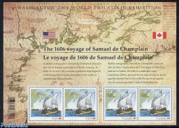 Canada 2006 Samuel De Champlain S/s (joint & Same Issue USA), Mint NH, History - Transport - Various - Explorers - Shi.. - Neufs