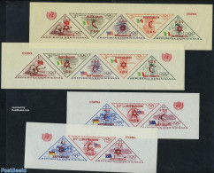 Dominican Republic 1958 Overprints 4 S/s Imperforated, Mint NH, Health - History - Nature - Sport - Red Cross - Refuge.. - Rode Kruis