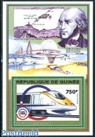 Guinea, Republic 1992 Channel Tunnel S/s, Mint NH, Transport - Railways - Art - Bridges And Tunnels - Trenes
