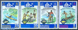 New Hebrides 1975 Jamboree Norway 4v E, Mint NH, Sport - Transport - Kayaks & Rowing - Scouting - Ships And Boats - Nuevos