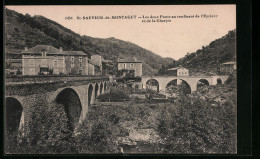 CPA St-Sauveur-de-Montagut, Les Deux Ponts Au Confluent De L`Eyrieux Et De La Glueyre  - Autres & Non Classés