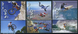 Israel 2009 Extreme Sports 3v, Mint NH, Sport - Cycling - Fun Sports - Parachuting - Unused Stamps (with Tabs)