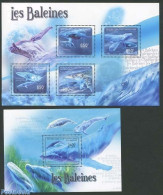 Central Africa 2011 Whales 2 S/s, Mint NH, Nature - Sea Mammals - Centrafricaine (République)