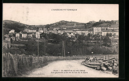 CPA Saint-Martin-de-Valamas, Vu Gènèrale Prise De La Rue De La Gare  - Saint Martin De Valamas