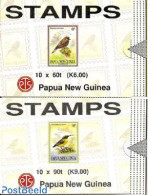 Papua New Guinea 1993 Small Birds 2 Booklets, Mint NH, Nature - Birds - Stamp Booklets - Unclassified