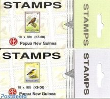 Papua New Guinea 1993 Small Birds 2 Booklets Hang Sell, Mint NH, Nature - Birds - Stamp Booklets - Unclassified