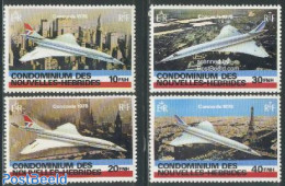 New Hebrides 1978 Concorde 4v F, Mint NH, Transport - Concorde - Aircraft & Aviation - Nuevos