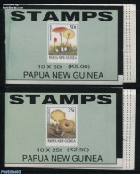 Papua New Guinea 1995 Mushrooms 2 Booklets, Mint NH, Nature - Mushrooms - Stamp Booklets - Mushrooms