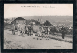 91 ESSONNE - SAINT CHERON Route Du Marais, Bel Attelage De Boeufs - Saint Cheron