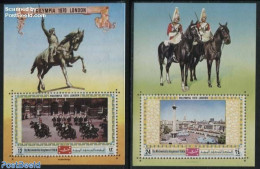 Yemen, Kingdom 1970 Philympia London 2 S/s, Mint NH, Nature - Horses - Philately - Other & Unclassified