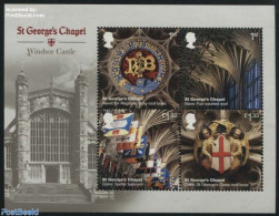 Great Britain 2017 Windsor Castle, St Georges Chapel S/s, Mint NH, History - Religion - Coat Of Arms - Flags - Churche.. - Ongebruikt