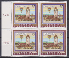 1986 , Mi 1840 ** (2) - 4 Er Block Postfrisch - 850 Jahre Stadt Korneuburg - Neufs
