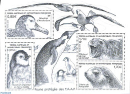 French Antarctic Territory 2018 Animal Protection S/s, Mint NH, Nature - Birds - Penguins - Sea Mammals - Unused Stamps