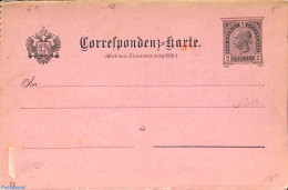 Austria 1890 Tax Correspondence Card, Rosa, Unused Postal Stationary - Covers & Documents